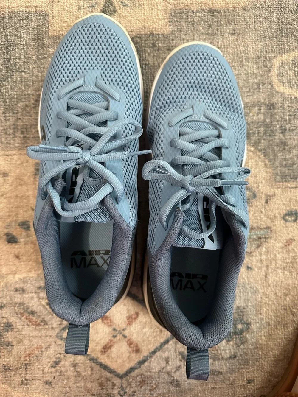 Nike Men’s AIR MAX Light Blue and Black Air-cushioned Sneakers